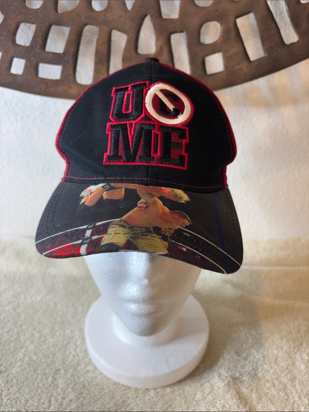 🖤 WWE John Cena “Never Give Up” Baseball Hat Black Red Wrestling Cap Hat🖤